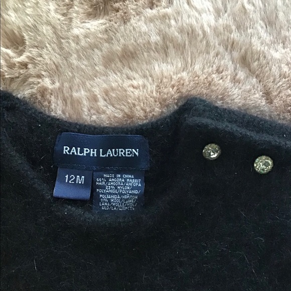 Ralph Lauren Angora Black Tee with Diamond buttons - Picture 2 of 3
